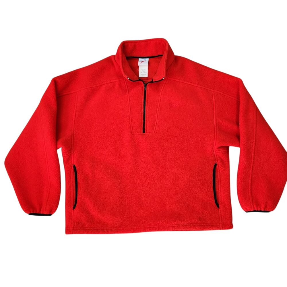Vintage 90s Speedo half zip fleece pullover red size L